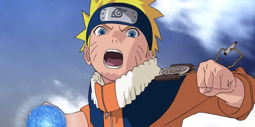 Naruto using his signature attack