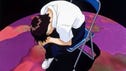 Neon Genesis Evangelion Shinji sitting on a chair.