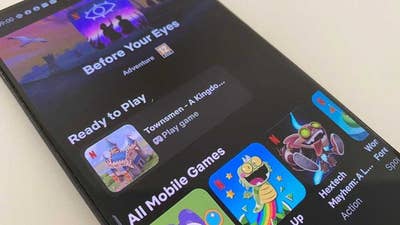 A smartphone with the Netflix app opened to the games section