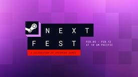 The Steam Next Fest logo for February 2024, set against a purple background