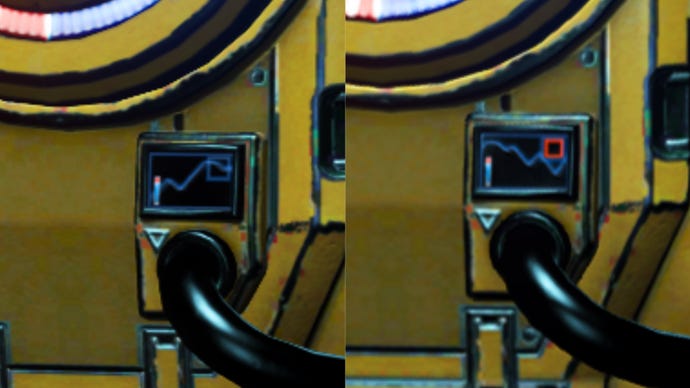 A comparison of DLAA vs DLSS in Deep No Man's Sky. DLAA is on the left, DLSS is on the right.