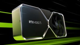 A CG render of the Nvidia GeForce RTX 4060 Ti Founders Edition graphics card.