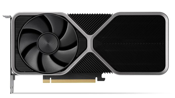 A render of the Nvidia GeForce RTX 4070 Founders Edition graphics card.