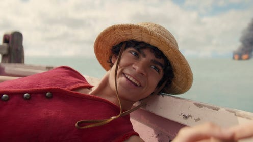inaki Godoy smiling at Luffy in live action One Piece