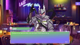 Genji blushes in Overwatch 2's dating sim Loverwatch