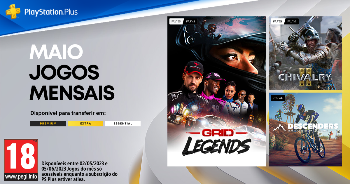 Jogos mensais do PlayStation Plus para maio: GRID Legends