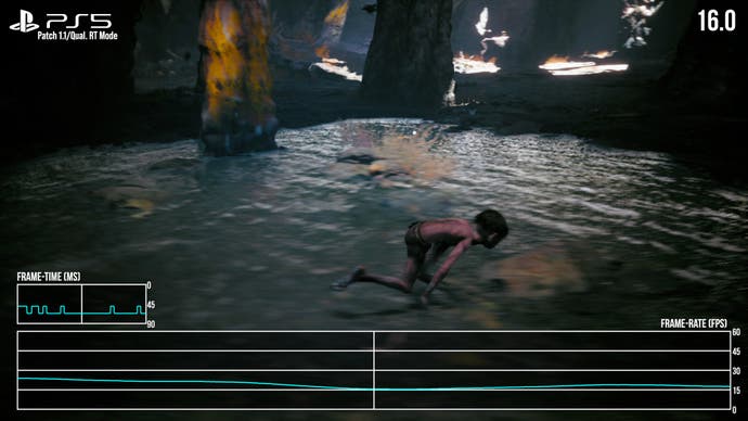 Exemple de fréquence d'images Gollum avant le patch PS5