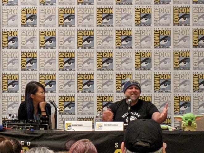 Chef Duff on stage at Comic Con