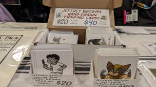 Photograph of sketch cards in a box