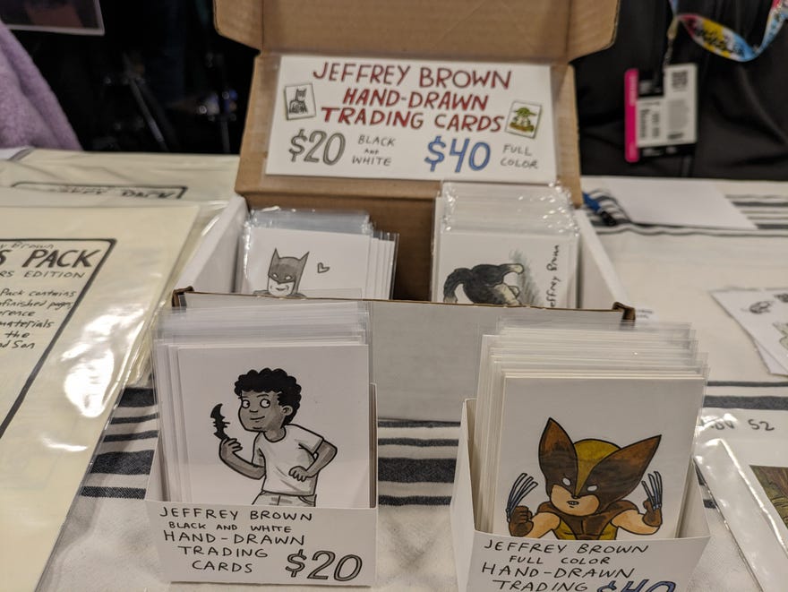 Photograph of sketch cards in a box