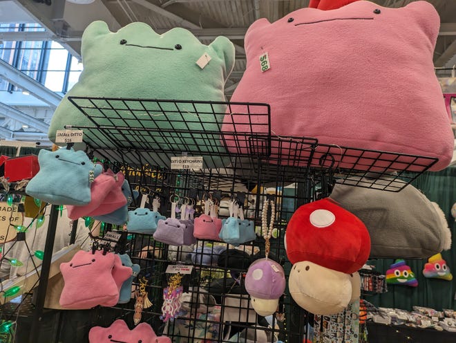 Photograph of ditto plushes on display