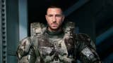 Pablo Schreiber as Master Chief in Paramount's Halo adaptation (not wearing a helmet)