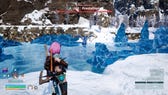 The player looks at Legendary Pal Frostallion in the snowy biome in Palworld