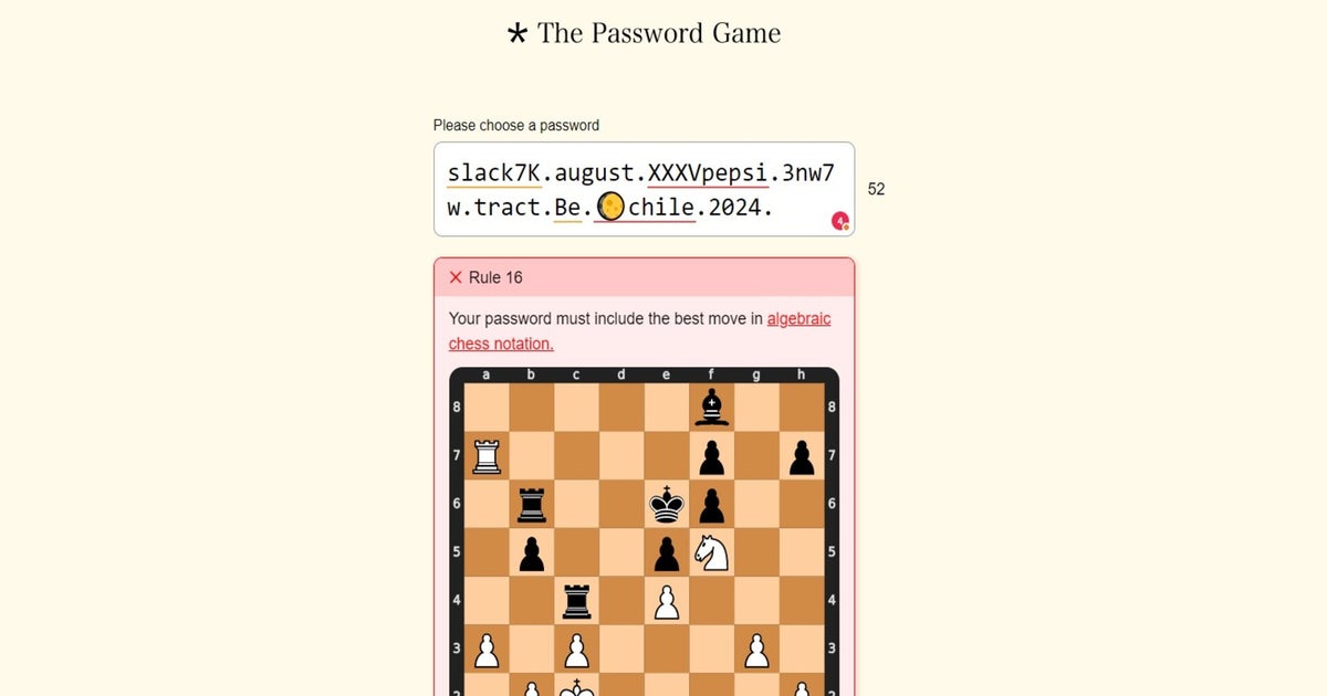 Best Algebraic Chess notation move (Rule 16) in the Password Game