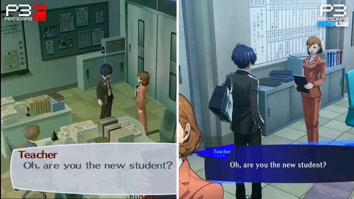 comparison between persona 3 and persona 3 reload character models