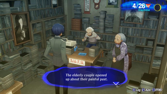An old couple opened up to your character in Persona 3 Reload.