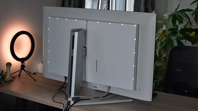 The rear of the Philips Evnia 42M2N8900 gaming monitor.