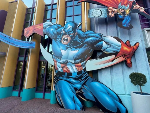 Captain America mural at Marvel Superhero Island