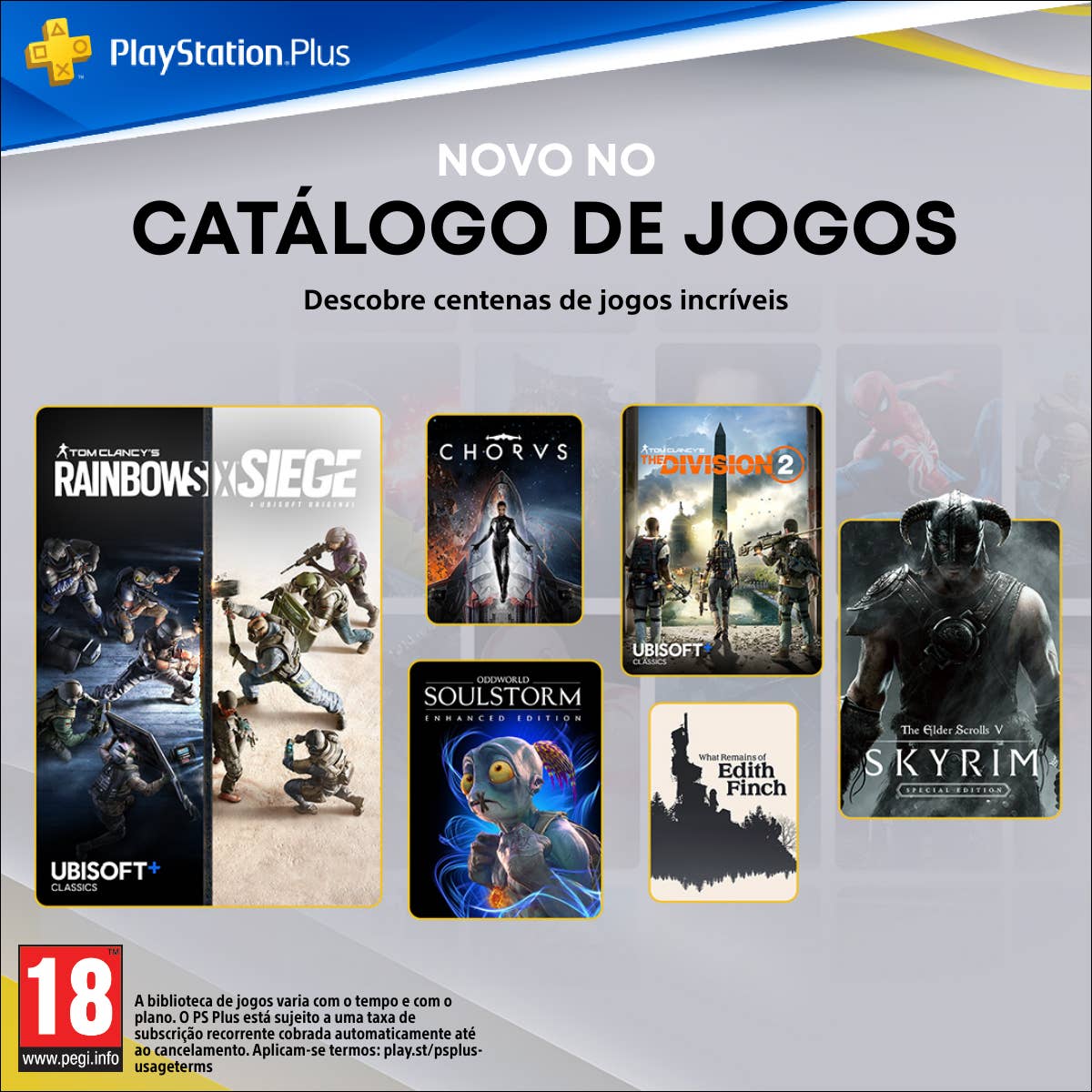 Adições ao Catálogo de Jogos PlayStation Plus em novembro: Skyrim, Rainbow  Six Siege, Kingdom Hearts III e muito mais – PlayStation.Blog BR