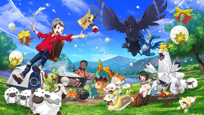 Pokemon camp artwork from sword and shield