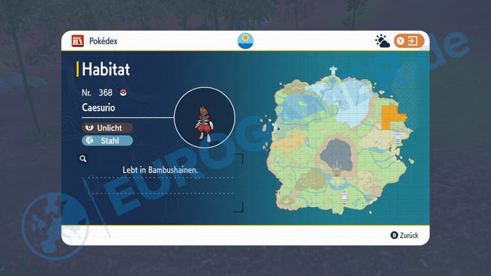 Wo ihr Caesurio in Pokémon Karmesin und Purpur findet.