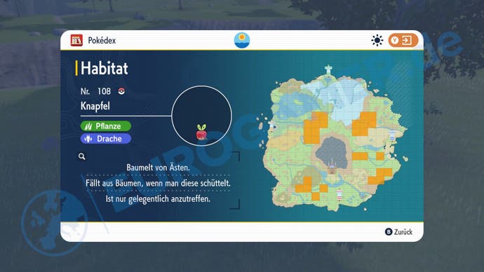 Die Habitate von Knapfel in Pokémon Karmesin und Purpur.
