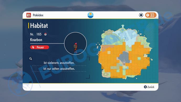Die Habitate von Knarbon in Pokémon Karmesin und Purpur.