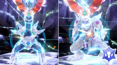 Pokémon Karmesin und Purpur: Schnappt euch Palkia und Dialga beim neuen Tera-Raid-Event.