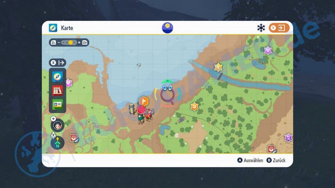 Fundort vom blauen Pfahl 5 in Pokémon Karmesin und Purpur.