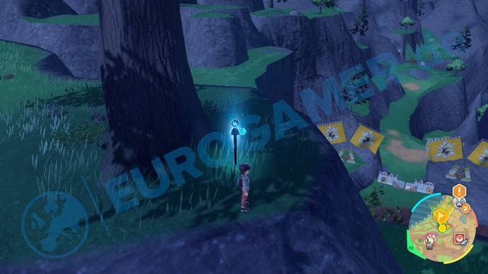 Fundort vom blauen Pfahl 8 in Pokémon Karmesin und Purpur.