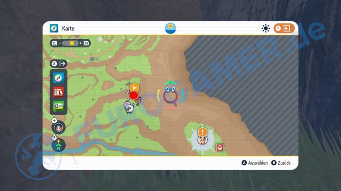 Fundort vom gelben Pfahl 1 in Pokémon Karmesin und Purpur.