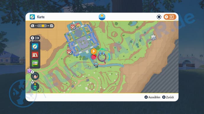 Fundort vom gelben Pfahl 3 in Pokémon Karmesin und Purpur.