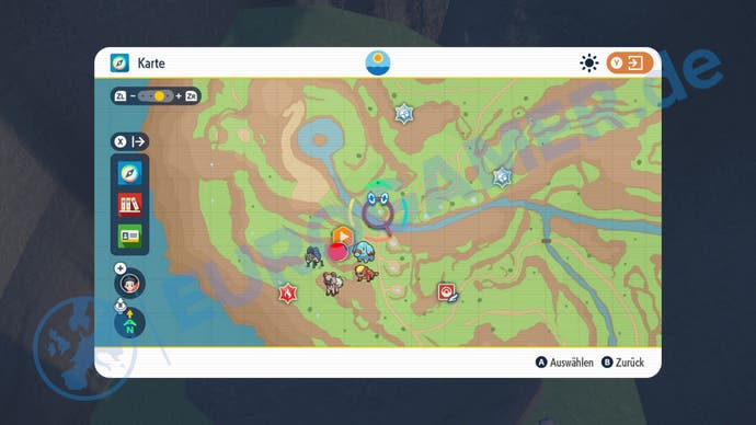 Fundort vom gelben Pfahl 4 in Pokémon Karmesin und Purpur.