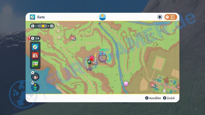 Fundort vom gelben Pfahl 5 in Pokémon Karmesin und Purpur.