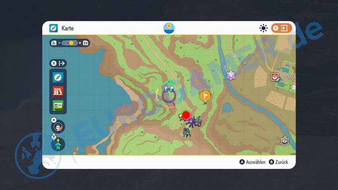 Fundort vom gelben Pfahl 6 in Pokémon Karmesin und Purpur.