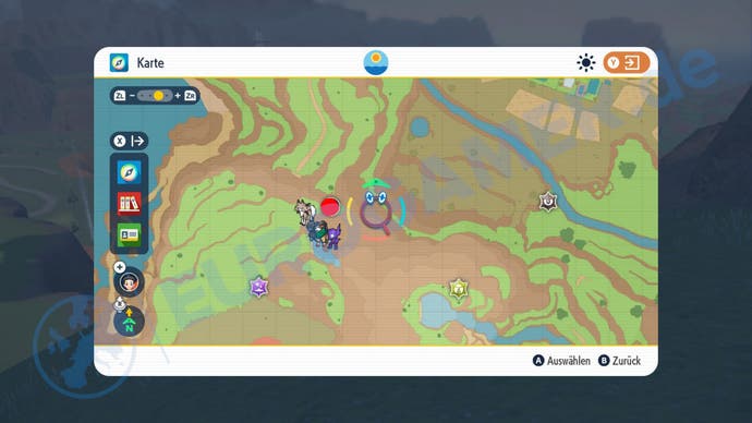 Fundort vom gelben Pfahl 7 in Pokémon Karmesin und Purpur.
