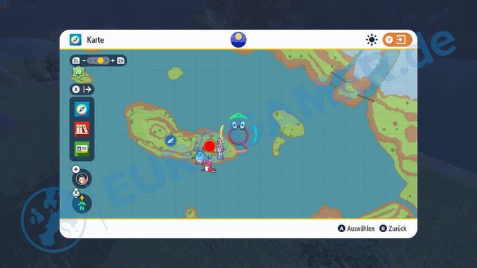 Fundort vom grünen Pfahl 5 in Pokémon Karmesin und Purpur.