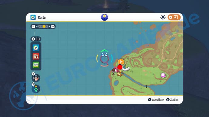 Fundort vom grünen Pfahl 7 in Pokémon Karmesin und Purpur.
