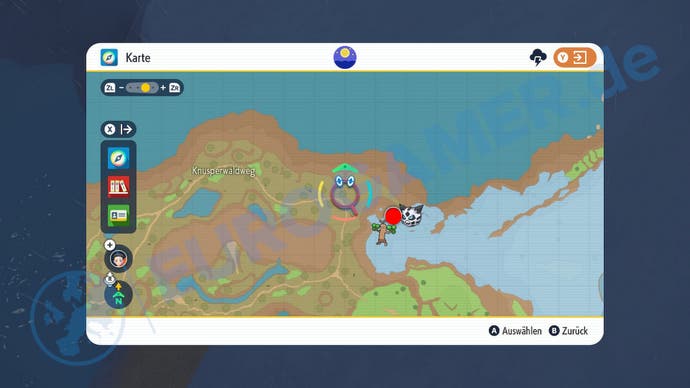 Fundort vom grünen Pfahl 8 in Pokémon Karmesin und Purpur.