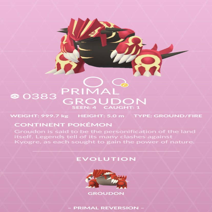 Pokemon Go 🌋 Groudon 🌋 30d / Registered