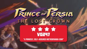 Review header for Prince of Persia: The Lost Crown. Text reads: 4 stars, 'A princely, self-assured Metroidvania gem'.