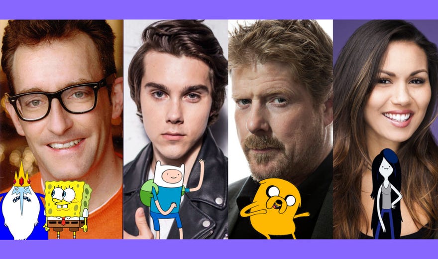 Adventure Time cast headshots with corresponding characters