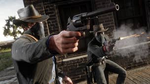 Lenny and Arthur shoot revolvers while masked in Red Dead Redemption 2