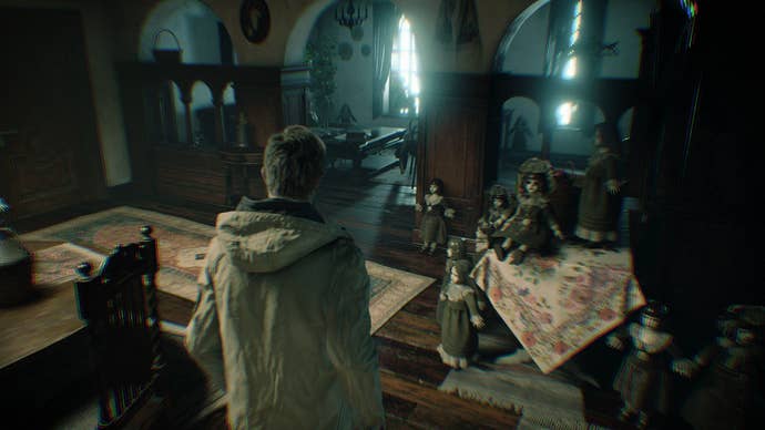 Ethan Winters explores third-person mode in in Resident Evil Village DLC, Winter's expansion.