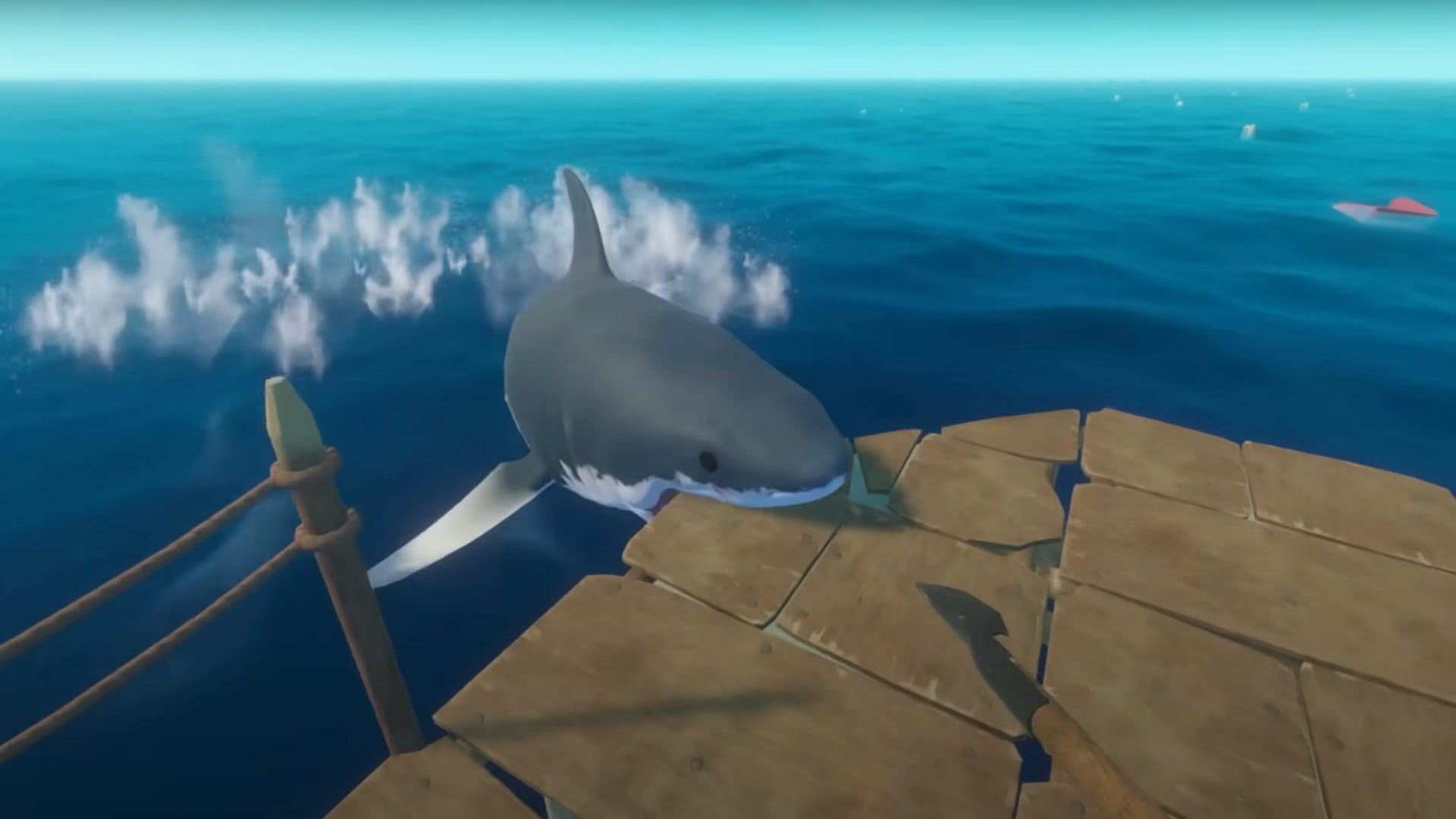 Raft: How to distract and kill sharks | VG247