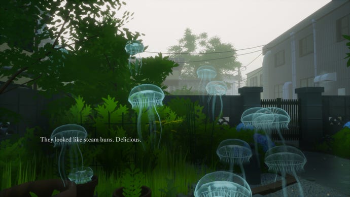 Ghostly jellyfish emerge from the garden in Rainy Season
