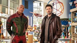 Dwayne Johnson and Chris Evans in promotional photo
