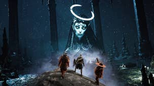 Three characters from Elden Ring approach a boss from Remnant 2.