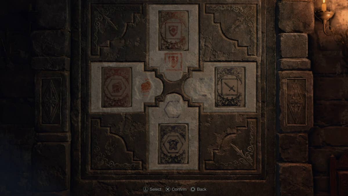 Resident Evil 4 Wall with Four Slots puzzle solution in Bindery,  Lithographic Stone locations