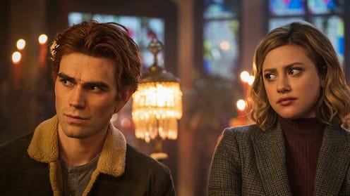 Riverdale season 6 still - KJ Apa as Archie on the left and Lili Reinhart as Betty on the right